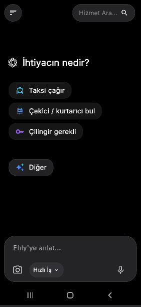 Ehly hızlı iş başlangıç ekranı