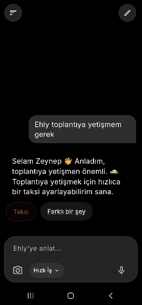 Ehly toplantı için taksi öneriyor